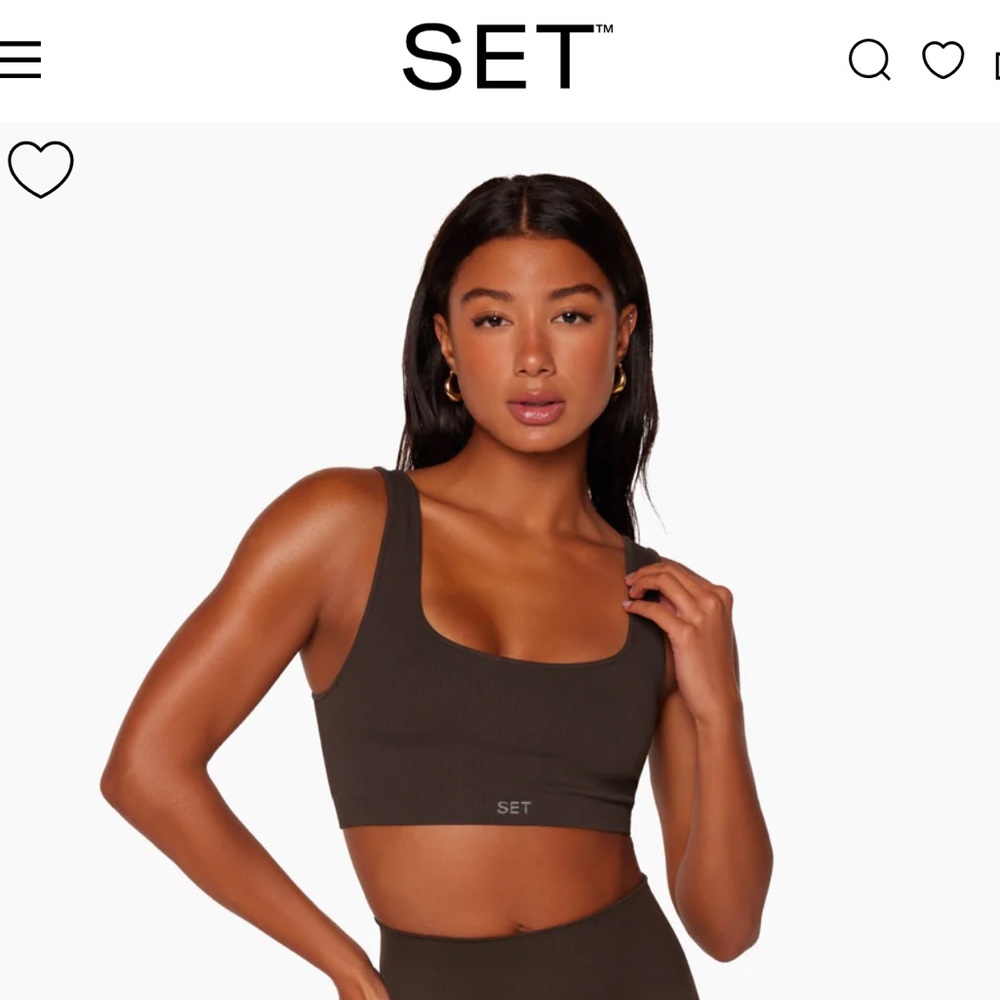 SET ACTIVE Sculptflex Box Cut Bra - Espresso